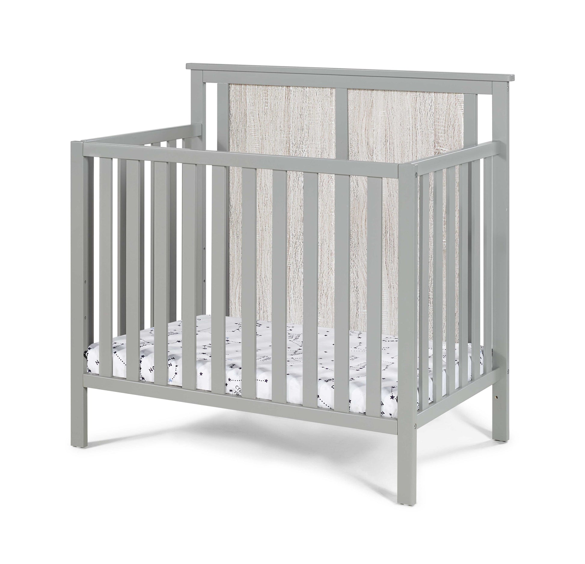 Connelly Mini Crib With Mattress Pad Gray Rockport Gray Grey Wood