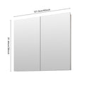 40'' W X 36'' H Surface Frameless Mirror Medicine Cabinet, Beveled Mirror Edges Bathroom Medicine Cabinet White Engineered Wood