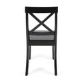 Roshan Farmhouse Acacia Wood Dining Chairs, Black Set Of 2 Black Acacia Wood