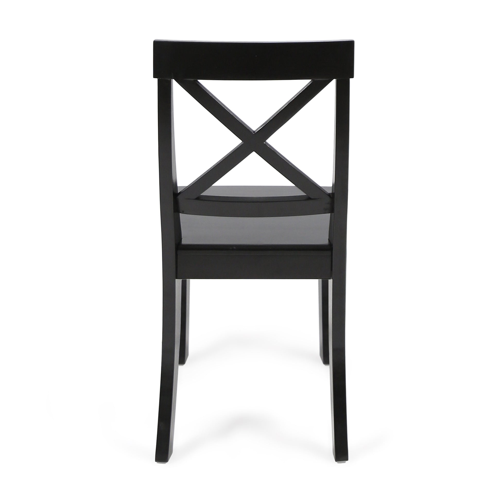 Roshan Farmhouse Acacia Wood Dining Chairs, Black Set Of 2 Black Acacia Wood