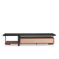 Walnut And Black 2 Drawer Tv Stand With 1 Shelf Walnut Black Primary Living Space 55 Inches 50 59 Inches Contemporary 55 Inches Wood