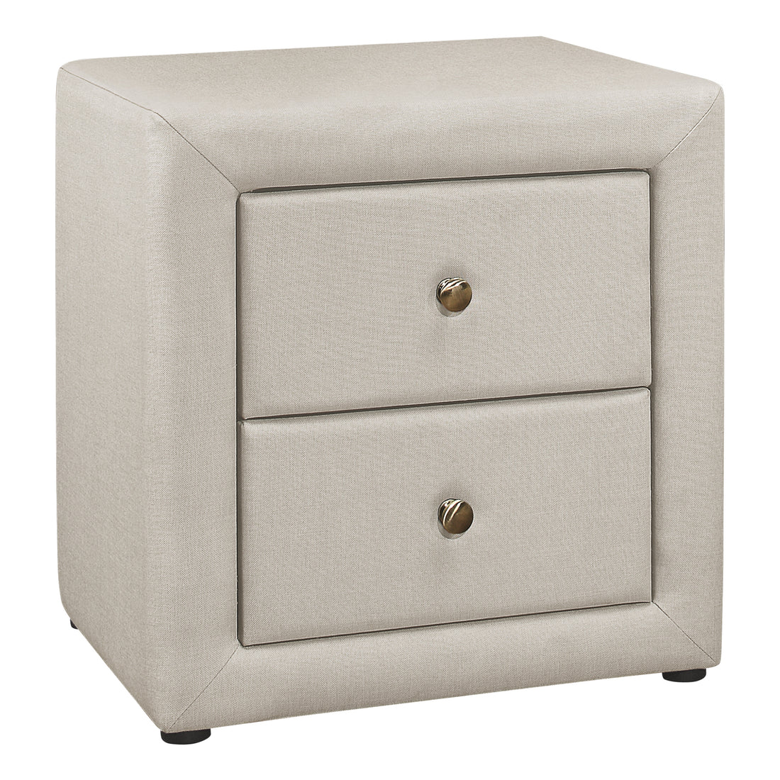 Nightstand, Nightstand, End, Side, Lamp, Storage Drawer, Bedroom, Upholstered, Beige Linen Look, Transitional Beige Mdf