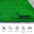 Artificial Grass Turf Tiles Interlocking Set Of 35Pcs, Fake Grass Tiles Self Draining For Pet Indoor Outdoor Flooring Decor, 12X12In Grass Green Grass Green Modern Plastic Plastic