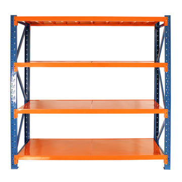 Garage Shelves Heavy Duty 4400 Lbs Garage Storage 4 Levels, Adjustable Metal Shelving Units And Storage, Industrial Shelves Utility Shelves For Commercial Store Tools Gym Blue Abs Steel Q235 Wood Pvc