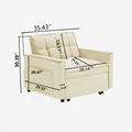 Sofa Bed Chair 3 In 1 Convertible, Recliner, Single Recliner, Suitable For Small Spaces With Adjustable Back Black Creamy White Creamy White Light Brown Velvet Wood Primary Living Space Cushion Back Modern,Traditional Eucalyptus Solid Wood Mdf Resin