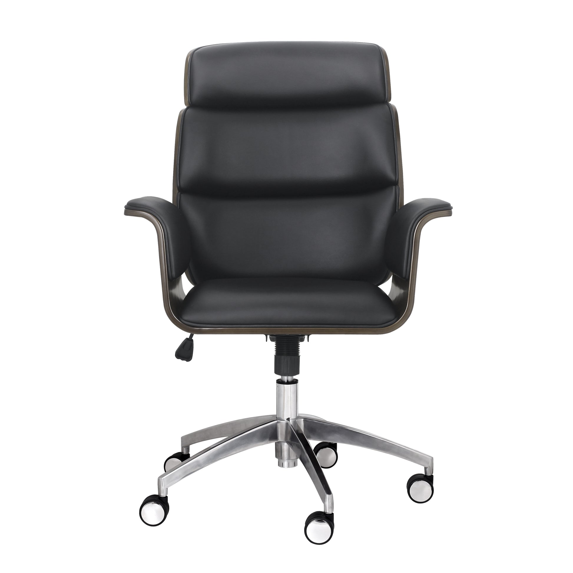 Office Arm Chair Black Grey Pu