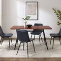 Contemporary V Leg Veneer Dining Table Dark Walnut Dark Brown Mdf Mdf