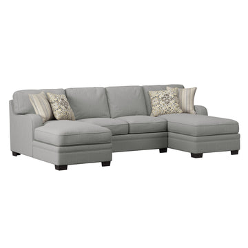 Berza Gray U Shaped Sectional Gray Foam Engineered Wood 4 Seat