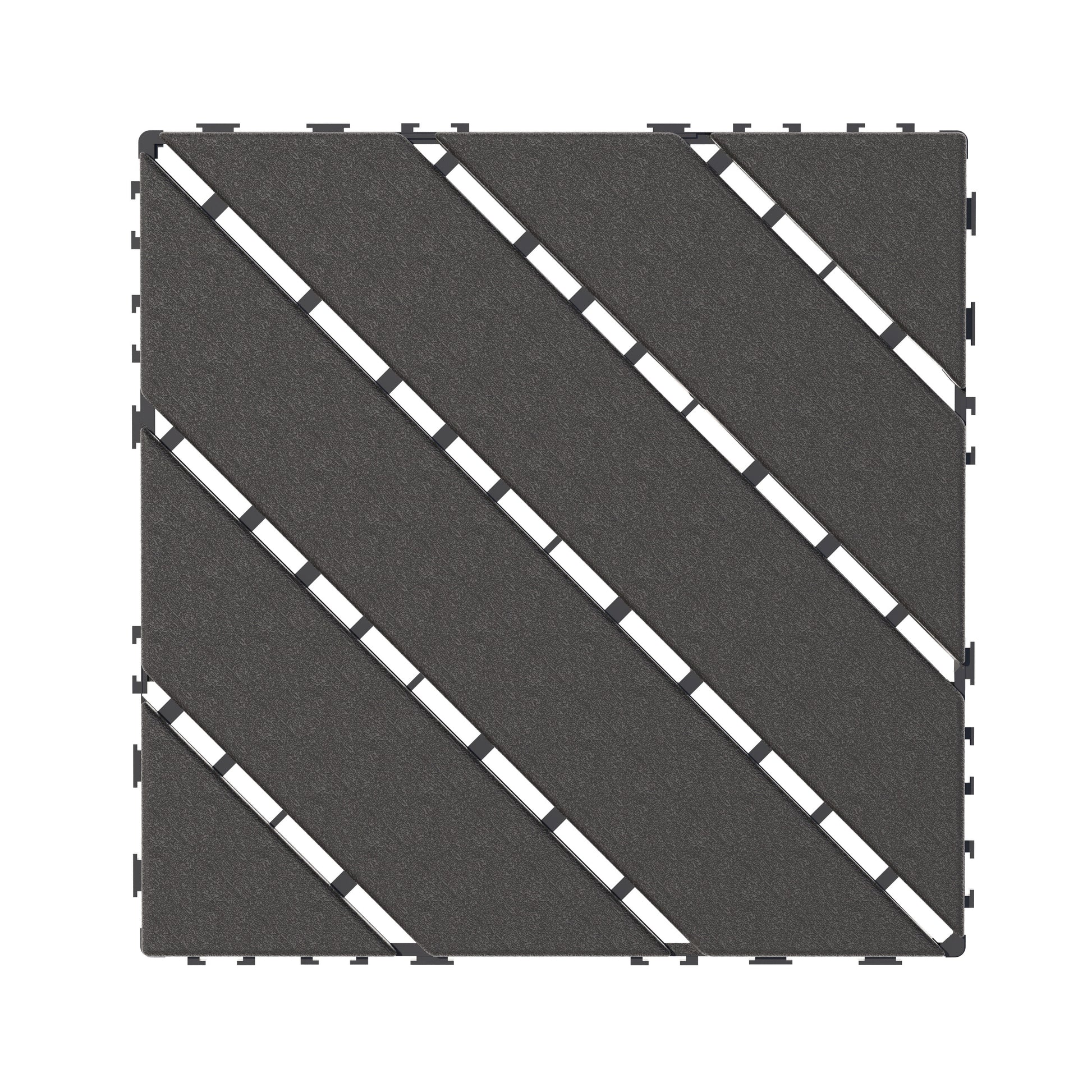 Plastic Interlocking Deck Tiles,44 Pack Patio Deck Tiles,12"X12" Square Waterproof Outdoor All Weather Use, Patio Decking Tiles For Poolside Balcony Backyard, Grey Grey Polypropylene