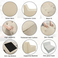Fireside Chair, Lazy Floor Sofa Couch, Teddy Velvet Bean Bag Chair, Tatami Sofa With High Resilience Foam For Living Room, Bedroom, Office Salon, Khaki Khaki Soft Foam Foam,Teddy