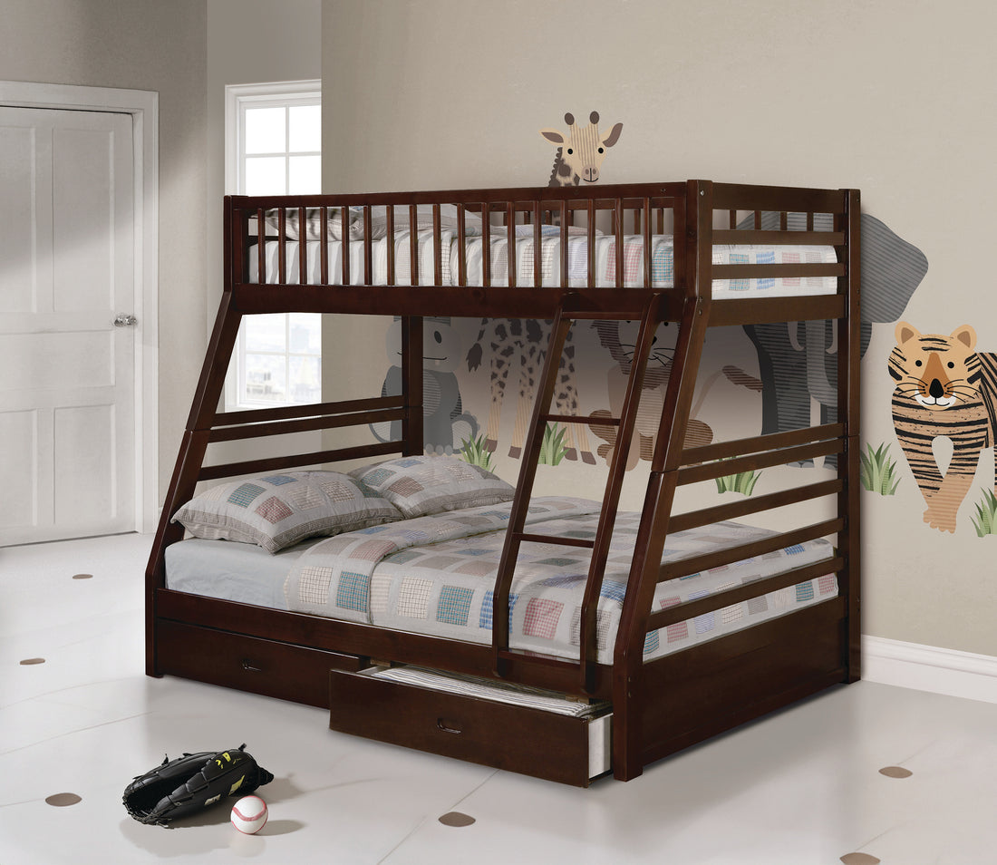 Espresso Bunk Bed Espresso Bedroom Modern Pine Wood