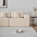 Luxury Modern U Shaped Sectional Sofa Couch, Large Modular Sherpa Fabric Couch For Living Room, High Density Foam, Comfortable, Easy Assembly, Perfect For Families And Entertaining Guests Beige Medium Soft Foam Sherpa 5 Seat