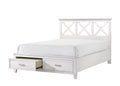 King X Storage Bed White Solid Wood Mdf
