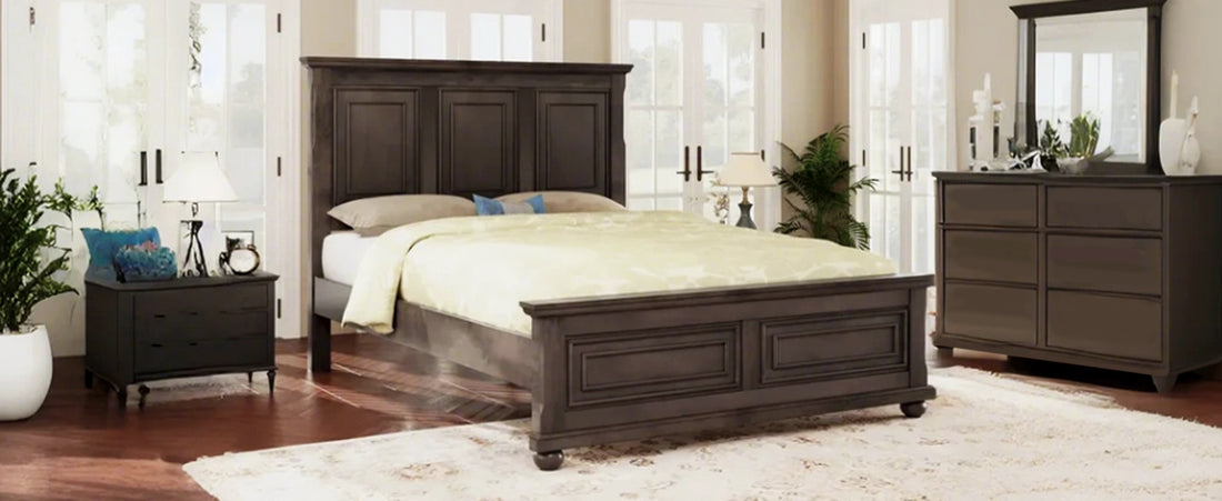 Traditional Town And Country Style Pinewood Vintage King Bed, Rich Brown King Brown Pine