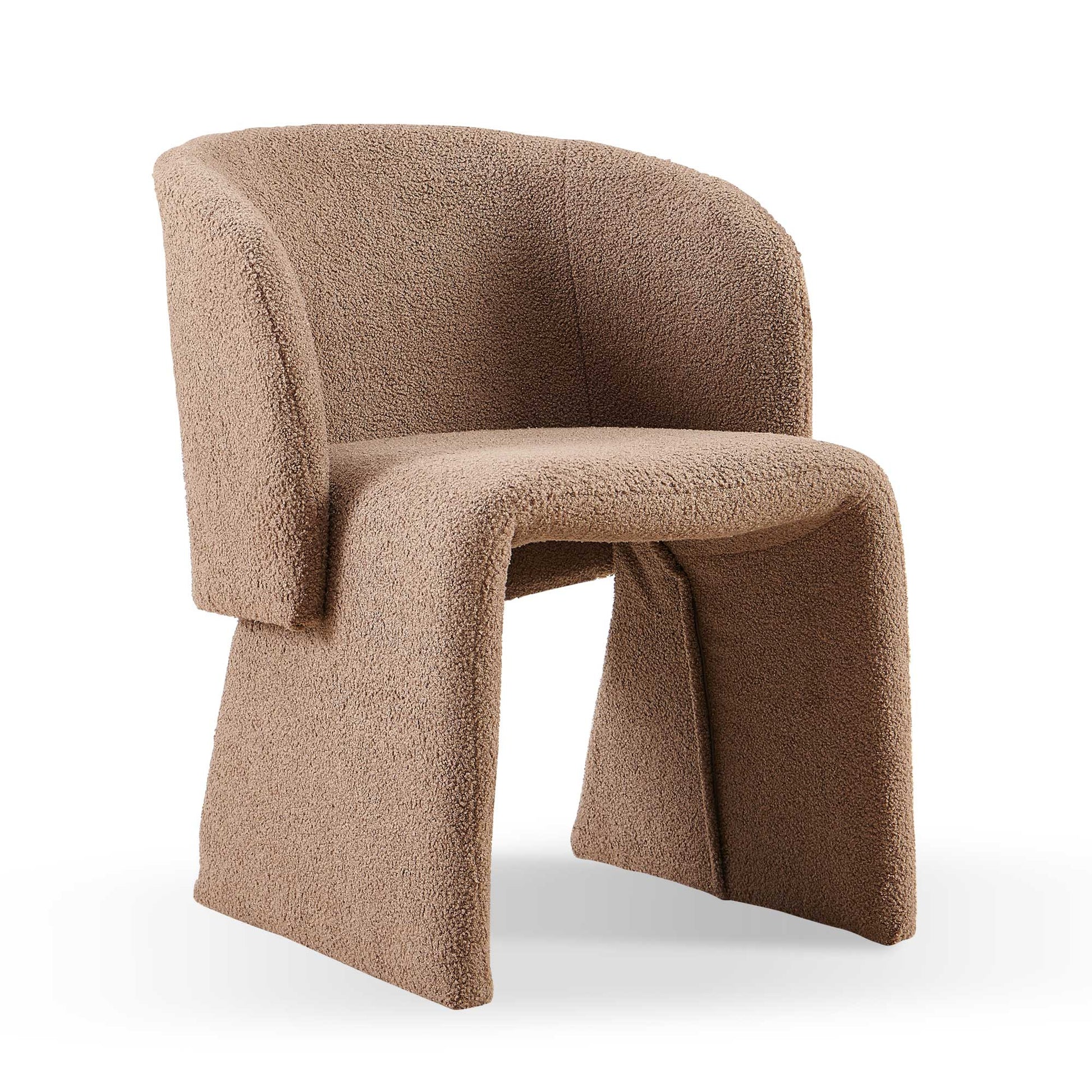 Modern Accent Chair Brown Single Sofa Chair,Upholstered Side Chair Teddy Comfy Chair For Dining Room Bedroom Living Room Reception Brown 1Pc Brown Primary Living Space Modern Foam Teddy