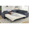 Arrived Sleeper Sofa, 2 In 1 Pull Out Couch Bed,6 Seater Sofa Bed, L Shaped Sleeper Sectional Sofa Couch,Riveted Sofa,104'' Large Combined Sofa Bed In Living Room, Dark Gray Gray Polyester Wood Primary Living Space Medium Soft Cushion Back Modern