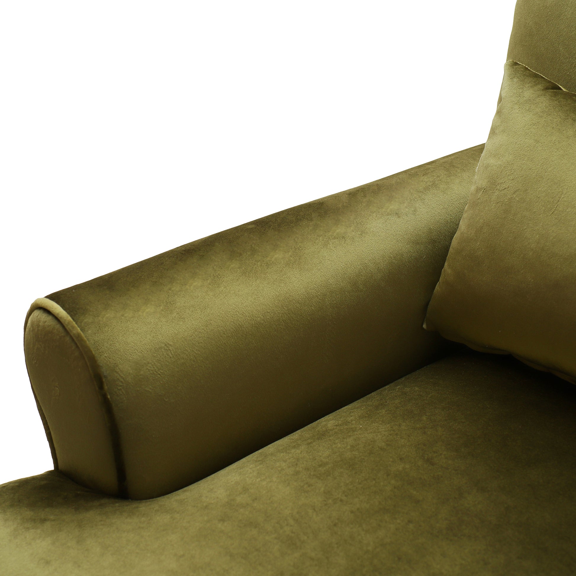 Mirod Elegant Circular Armrests, Ergonomic Lumbar Support, Vintage Roman Column Legs, Luxurious Large Size, Enhances Living Room Aesthetics, For Living Room,Bedroom And Study Green Velvet