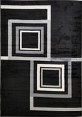 Jersey Area Rugs, Carpets For Livingroom, 7X10 Area Rugs ,1925 Black Grey Rectangle 8&10 Black Grey Contemporary Abstract Polypropylene