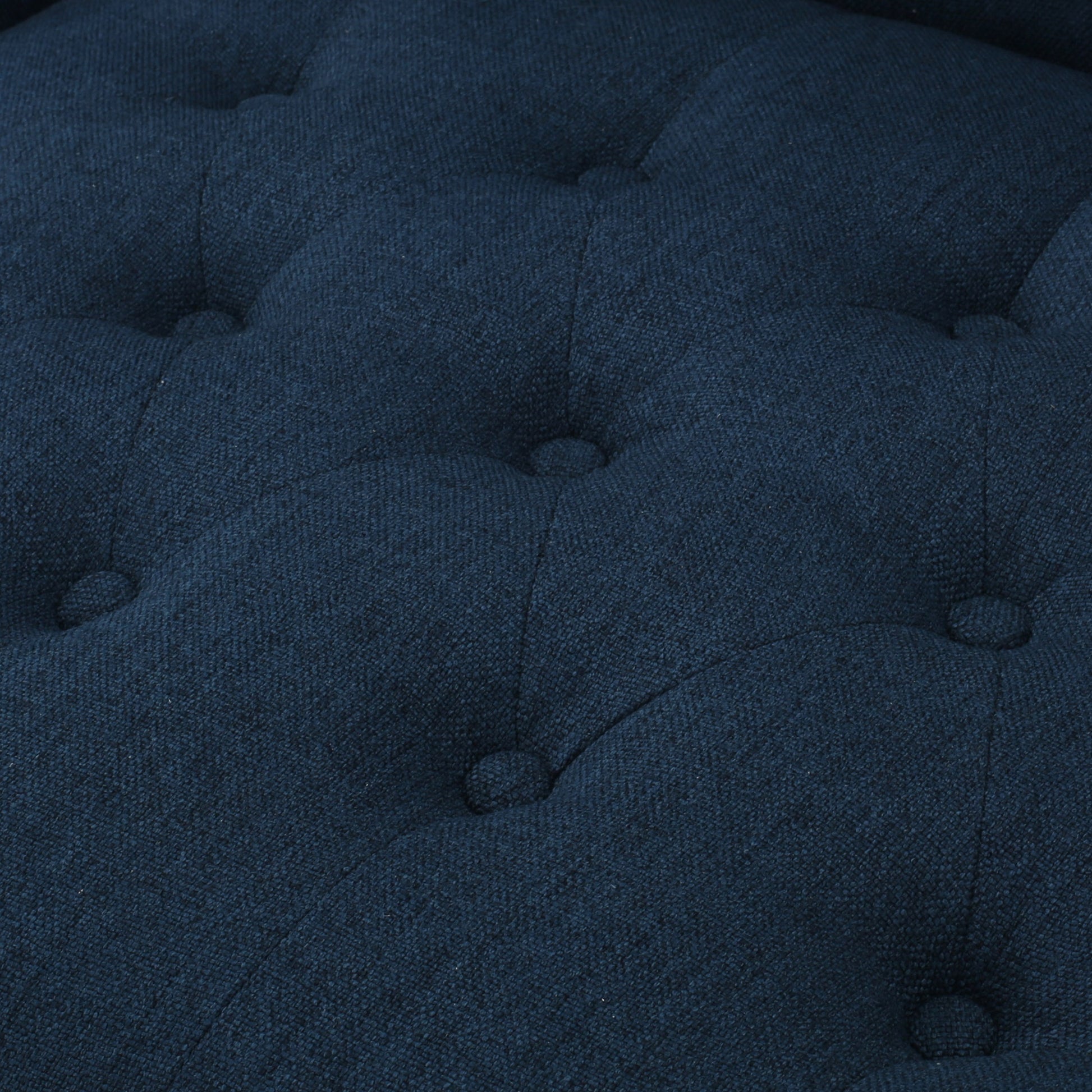 Upholstered Wingback Chair Navy Blue Linen