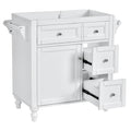 30'' Bathroom Vanity Without Top Sink, Modern Bathroom Storage Cabinet With 2 Drawers And A Tip Out Drawer Not Include Basin 3 White 1 Adjustable Hinges Bathroom Freestanding Modern Solid Wood Mdf Painted