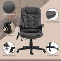 Homcom High Back Vibration Massage Office Chair With 6 Vibration Points, Heated Reclining Pu Leather Computer Chair With Armrest And Remote, Dark Brown Brown Pu