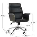 Office Arm Chair Black Grey Pu