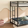 Same As Original B083124170 Adam Sturdy Twin Over Twin Metal Bunk Black For Kids And Adult, Low Profile And Easy Climbing With Stable Ladder Twin Box Spring Not Required Black Metal Bedroom Bed