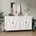 Storage Cabinet Buffet Cabinet With 2 Cabinet, 4 Doors, Metal Leg, Sideboard Wooden Cabinet, Entryway Floor Cabinet For Living Room, Study, And Entryway White White Mdf