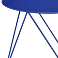 Blue Geometric Metal Base Accent Table Blue Primary Living Space Modern Round Metal Sled