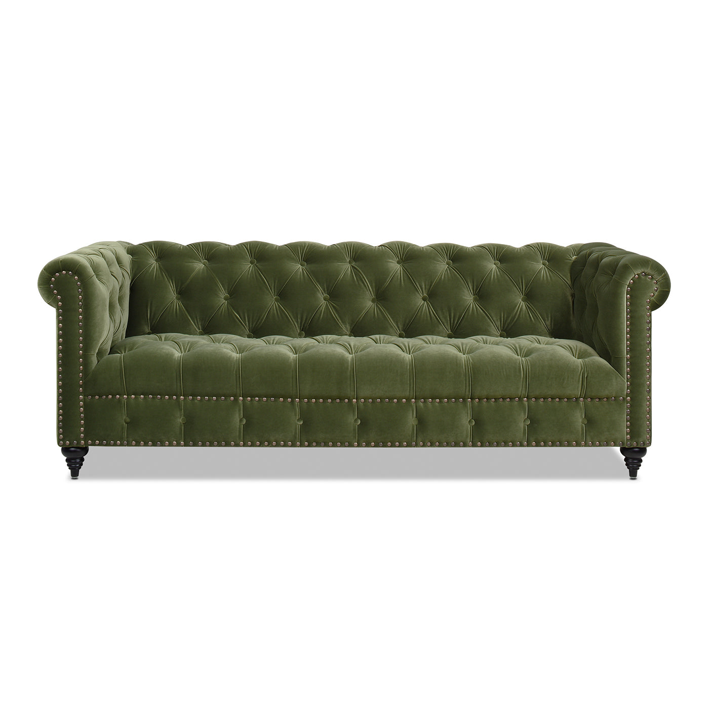 Alto 88" Tufted Chesterfield Sofa, Olive Green Performance Velvet Green Foam Velvet 3 Seat