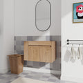 30 Inch Bathroom Vanity With Open Shelf, Kd Packing Only Vanity, Without Basin Imitative Oak 2 1 Soft Close Doors Bathroom Wall Mounted Modern Plywood Plywood