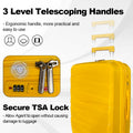 Hardside Luggage Sets 3 Pieces, Expandable Luggages Spinner Suitcase With Tsa Lock Lightweight Carry On Luggage 20Inch 24Inch 28Inch Antique Yellow Polypropylene