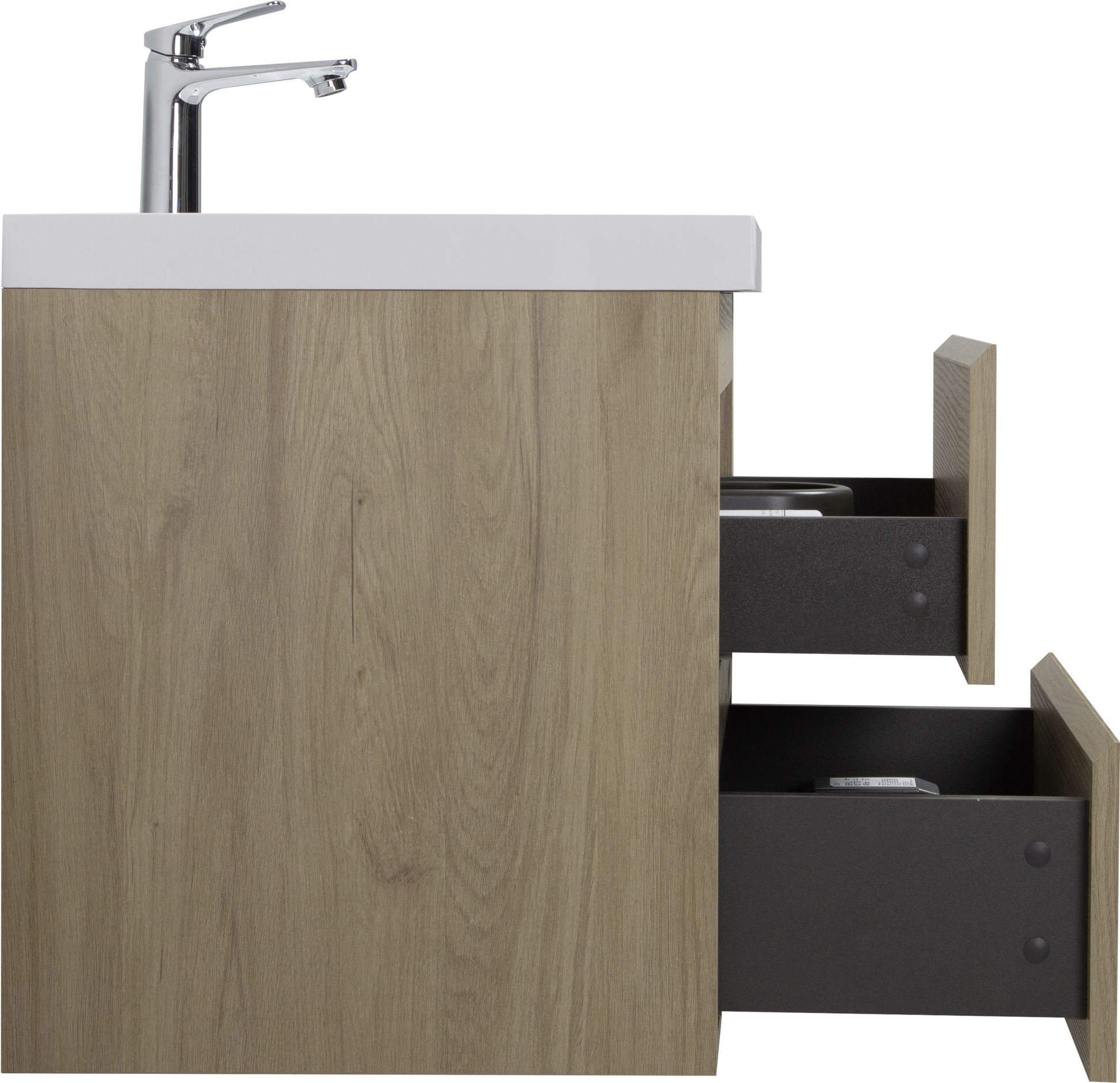 24" Floating Bathroom Vanity With Sink, Modern Wall Mounted Bathroom Storage Vanity Cabinet With Resin Top Basin And Soft Close Drawers, Natural Oak 24V11 24No 2 Oak Bathroom Wall Mounted Melamine