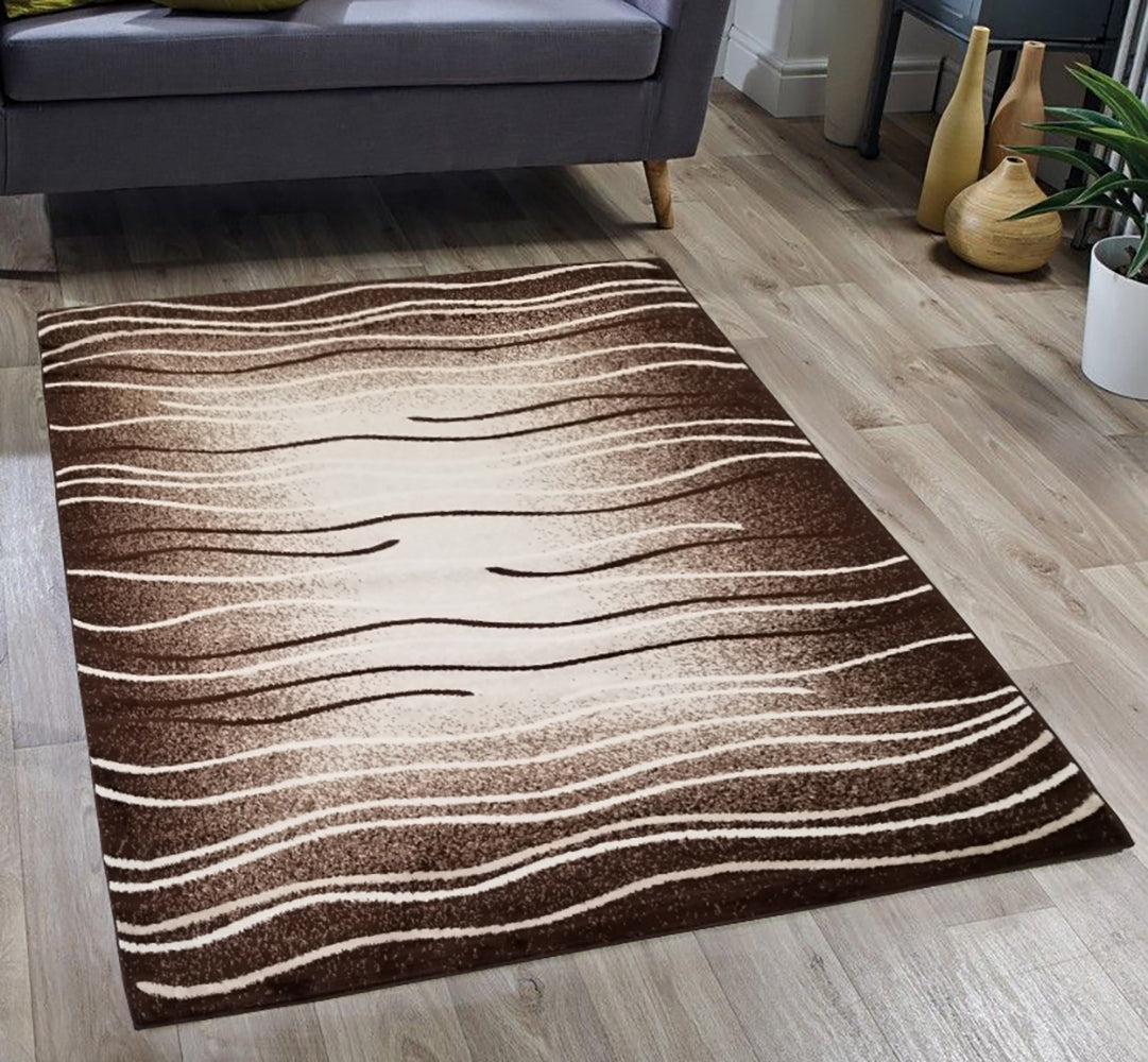 Jersey Area Rugs, Carpets For Livingroom, 5X7 Area Rugs ,3002 Brown Rectangle 5&7 Brown Contemporary Abstract Polypropylene