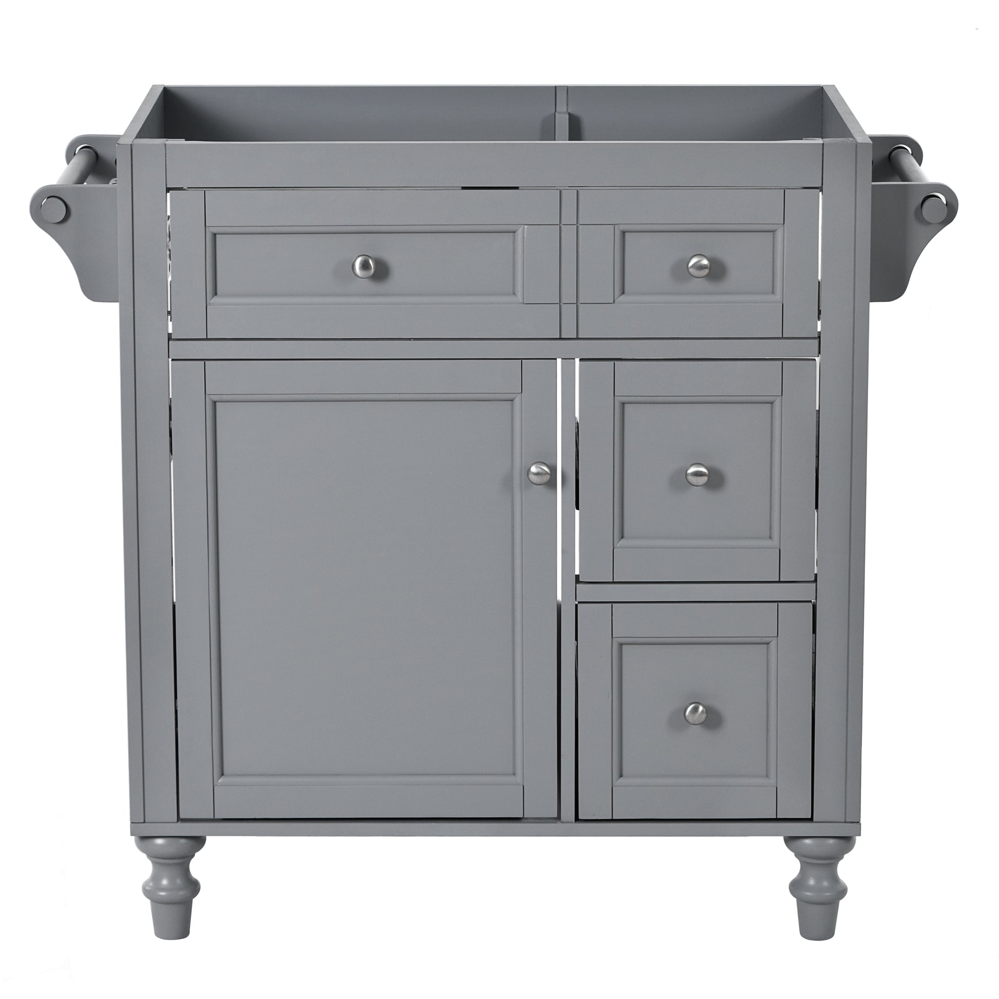 30'' Bathroom Vanity Without Top Sink, Modern Bathroom Storage Cabinet With 2 Drawers And A Tip Out Drawer Not Include Basin Grey Bathroom Modern Solid Wood Mdf