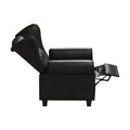 Modern Tufted Push Back Armchair Technical Leather Chair, Adjustable Single Sofa Chair With Sturdy Wood Legs For Bedroom, Living Room, Small Space Color:Black Black Primary Living Space Mid Century