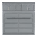 Queen Size Murphy Bed Wall Bed With Top Cabinets,Gray Queen Gray Plywood