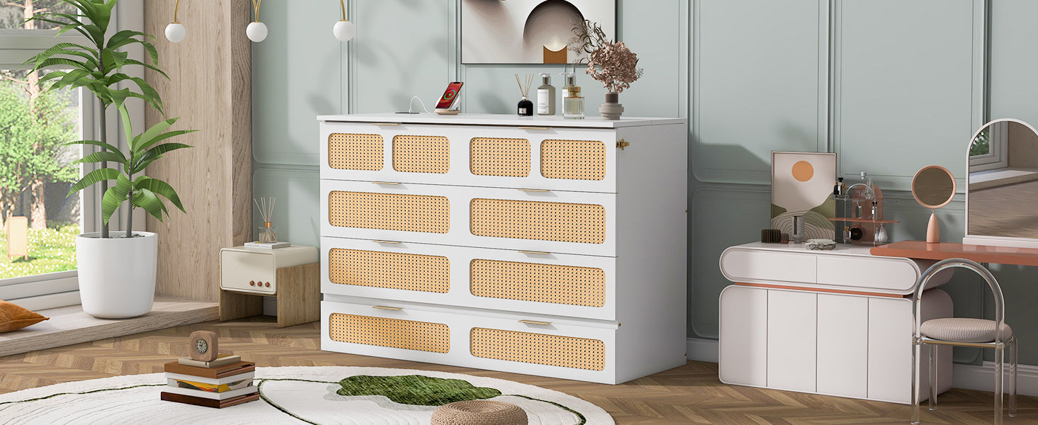 Queen Murphy Bed With Large Drawers,White Queen White Plywood