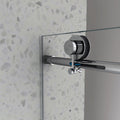 6063 Chrome Frameless One Fixed And One Shifted Shower Door, 70Mm 304 Stainless Steel Large Pulleys With Adjustable Soft Closing Function,With Nano Easy Cleaning And Stick Explosion Proof Menbrance Chrome Bathroom American Design,Minimalist Glass Metal