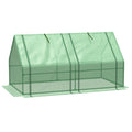 Outsunny 6' X 3' X 3' Portable Mini Greenhouse Outdoor Garden With Large Zipper Doors And Water Uv Pe Cover, Green Green Plastic