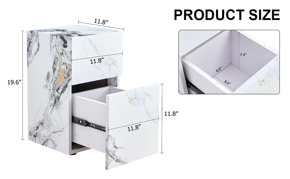 Compact Mdf Coffee Table: 11.81X11.81X19.69 Inches, Stylish Texture Design White Mdf