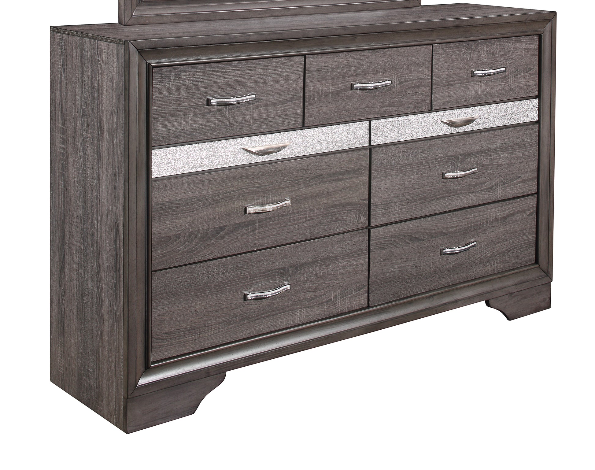 Ryder Sparkle Grey Dresser Gray Solid Wood Mdf