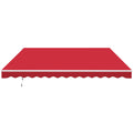 Outsunny 12' X 10' Retractable Awning Patio Awnings Sun Shade Shelter With Manual Crank Handle, 280G M Uv & Water Resistant Fabric And Aluminum Frame For Deck, Balcony, Yard, Wine Red Wine Red Aluminum
