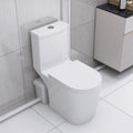 Upflush Toilet For Basement, 600W Macerating Toilet System With Powerful Dual Flush, Elongated 17.25 Ada Comfort, Soft Close Seat, 3 Water Inlets Connect To Sink, Shower, White White Modern Porcelain