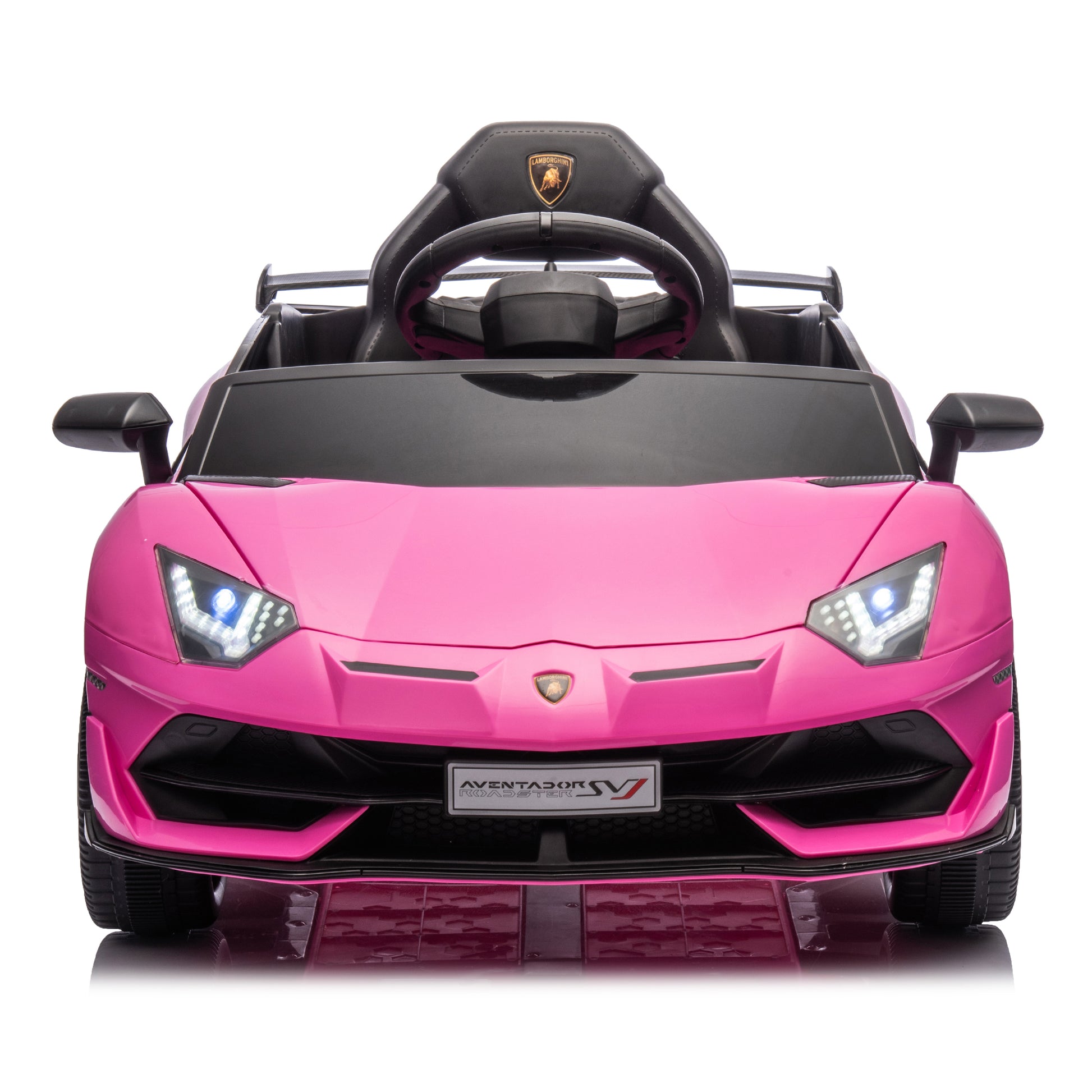 12V Kids Ride On Car W Parents Remote Control,Licensed Lamborghini Aventador Xago,Hydraulic Pressure Door,Slow Start,Early Education,Bluetooth,Adjustable Volume,Mp3,Usb,Led Lights For Kids Aged 2 4. Pink 50 99 Lbs Polypropylene