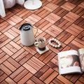 Acacia Wood Interlocking Deck Tiles Checker Pattern, 30 Pcs 12