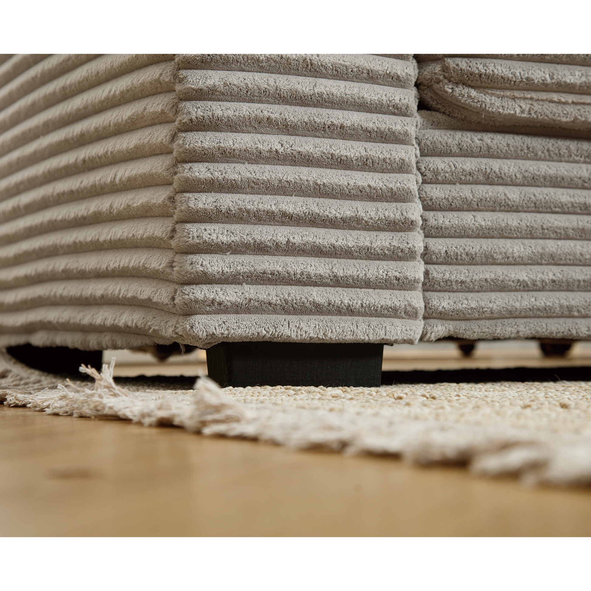 Arrived Oversized Two Piece Couches, L Shaped Sofa, Corduroy, Right Chaise Daybed,With Armrests,Eight Throw Pillows,Corner Sofa,Easy To Assemble, Gray Gray Polyester Wood Primary Living Space Medium Soft Pillow Back Modern Square Arms Wood 3 Seat