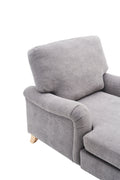 Modern Mid Century Indoor Oversized Chaise Lounger Comfort Sleeper Sofa With Soild Wood Legs Grey Foam 1 Seat