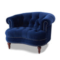La Rosa Victorian Tufted Upholstered Accent Chair, Navy Blue Velvet Navy Blue Foam Velvet