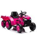 12V Kids Ride On Electric Tractor Black Knight,Kids Ride On Toy.2Wd,Non Skid Tires, Steering Wheel, Foot Pedal,With Removable Storage Tug,Light,Bluetooth,Music,Mp3,Usb,Power Display For Kids Aged 2 3. Rose Red 50 99 Lbs Polypropylene